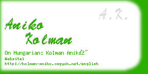 aniko kolman business card